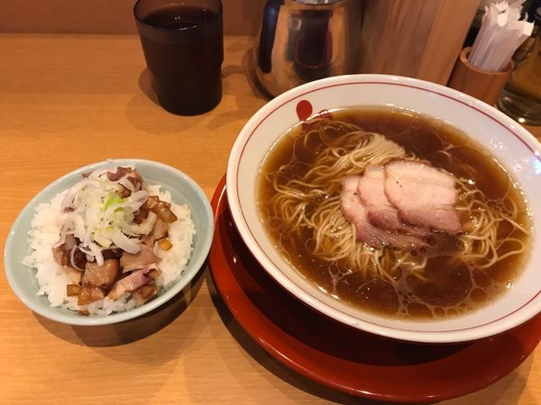 「中華そば＋肉めし」@中華そば はし本の写真