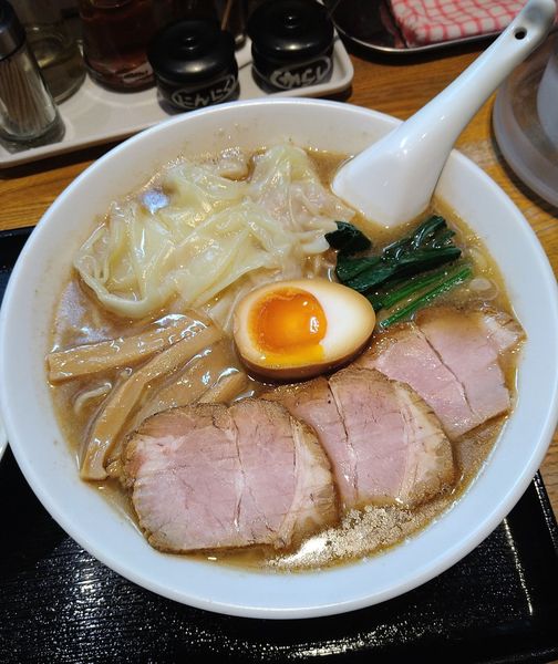 「いぶきそば中+長ねぎ+チャーハン小」@中華そば 一颯の写真