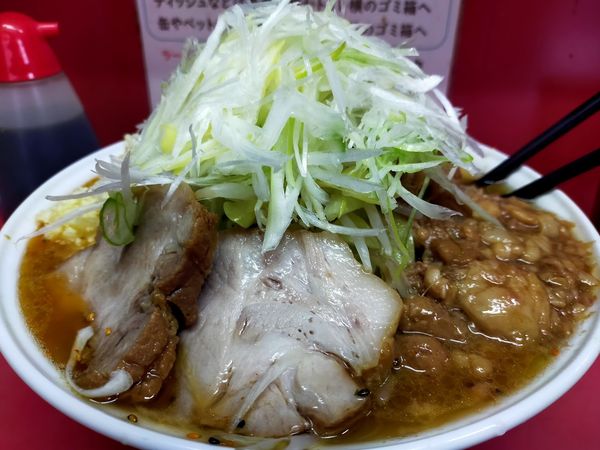 「大・つけ味・生卵（麺硬め・脂・にんにく）」@ラーメン二郎 桜台駅前店の写真
