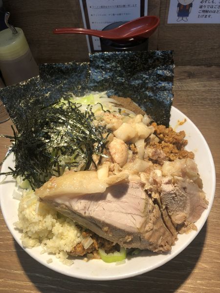 「浜湾フュージョン塩ミニ汁無し」@麺屋 浜一の写真