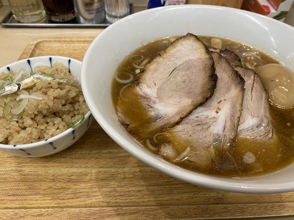 「味玉ラーメン 小＋チャーシュー3枚＋煮干めし（1350）」@大勝 松戸店の写真