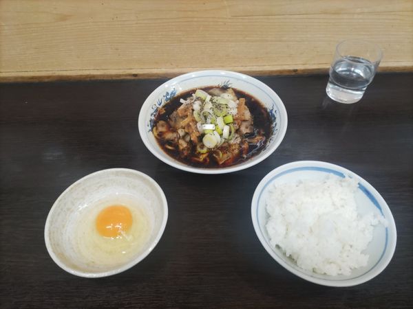 「中華そばセット＋生玉子」@西町大喜 西町本店の写真