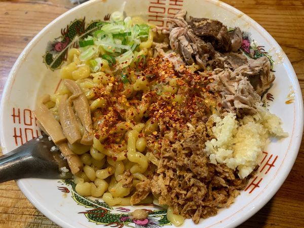 「汁なし大盛り」@中華そば 白華楼の写真