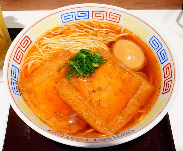 「味玉パンダそば＋生ビール（中）」@カドヤ食堂 阪神梅田店の写真