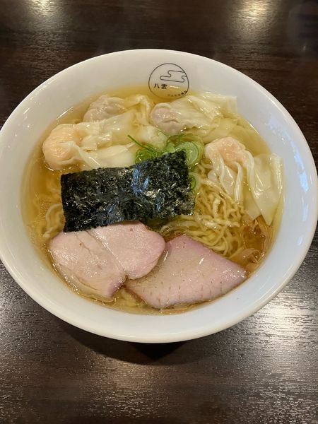 「特製ワンタン麺（ハーフ）白だし」@八雲の写真
