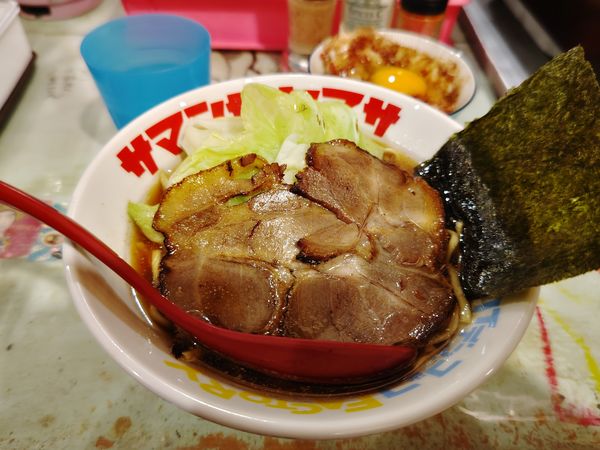 「朝ラー（太麺）魚介６００円＆卵かけ１５０円」@ハイデン.コッコFACTORYサマンサ・タマサの写真