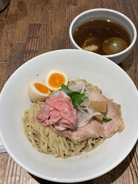 「特製醤油つけ麺(プレオープン無料)」@セキレイ 〜NIBOSHI no D5〜の写真