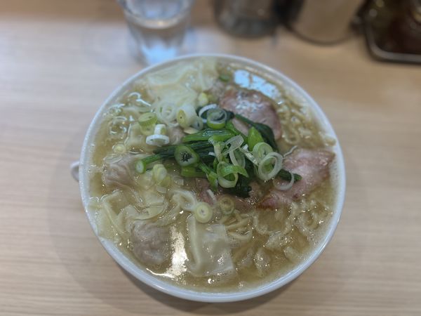 「ワンタンメン(塩)サービス大盛300g 1150円」@桜上水 船越の写真