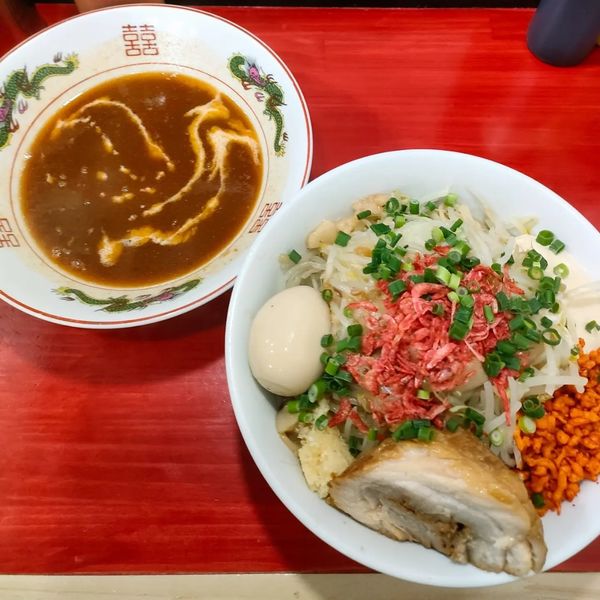 「濃厚海老つけ麺､味玉」@ラーメン鷹の目 明大前店の写真