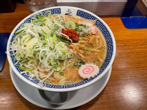 「からみそラーメン+ねぎ(3辛)」@からみそラーメン ふくろう 八事店の写真