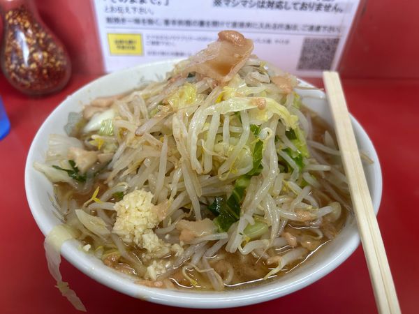 「ぶた2枚入り小ラーメン」@ラーメン二郎 環七一之江店の写真