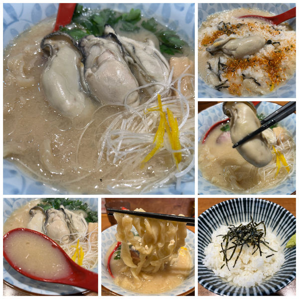 「【限定】冬の牡蠣そば 白味噌仕立て1280円 飯割110円」@寿製麺よしかわ 川越店の写真