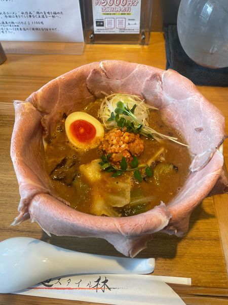 「肉まみれスタイル味噌」@麺スタイル林の写真