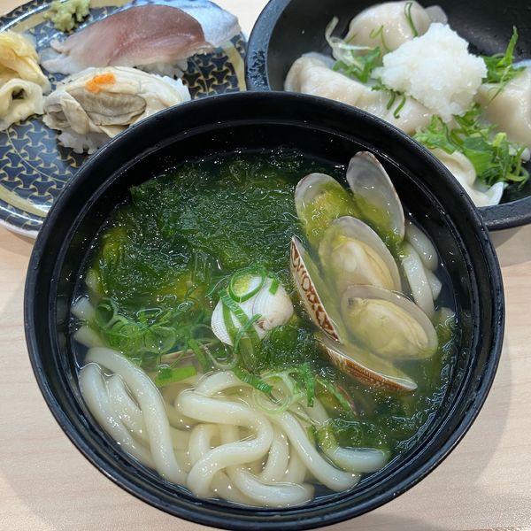 「あさりとあおさのうどん308円他」@はま寿司 南船橋店の写真