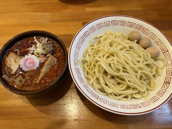 「【辛】つけめんうずら」@泪橋 溝の口店の写真