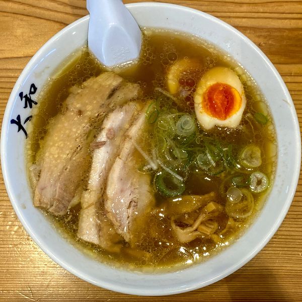 「味玉ラーメン（半麺）¥750」@佐野青竹手打ちラーメン 大和の写真
