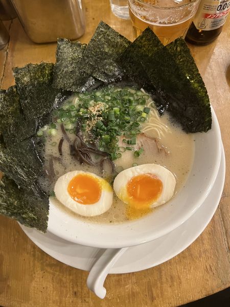 「豚骨ラーメン海苔」@博多まるきんラーメン 雪谷店の写真