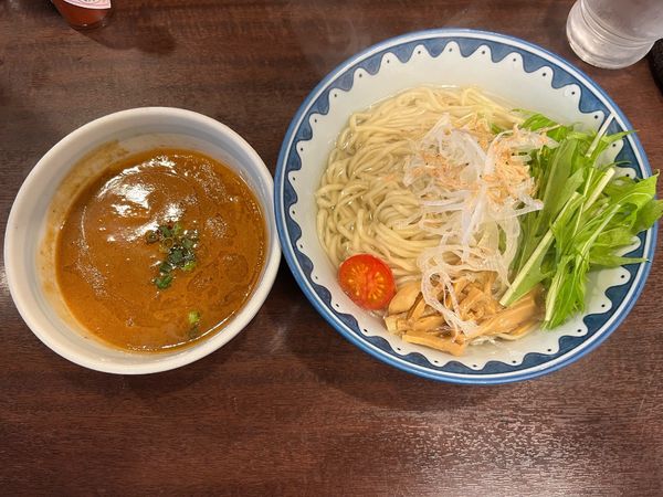 「エビつけ麺・あつもり 880円、中1.5(サービス)」@GANCON NOODLEの写真