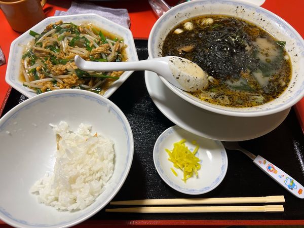 「坦々麺セット　1000円」@らぁ麺 楽楽の写真
