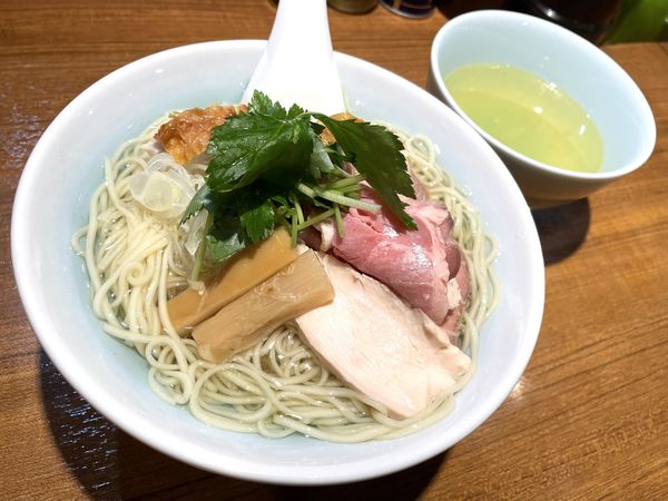 「【限定①】名古屋コーチンの昆布水つけそば  大」@寿製麺よしかわ 川越店の写真