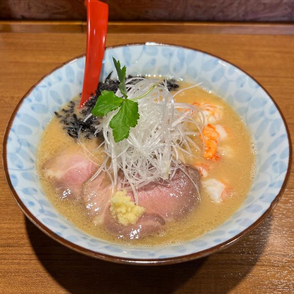 「【限定】ぷりぷり海老と金目鯛の味噌パイタン」@寿製麺よしかわ 川越店の写真