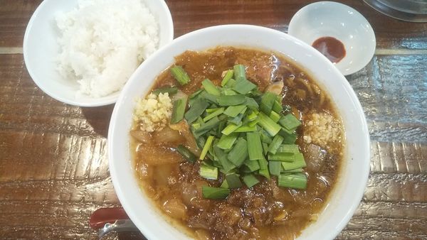 「秘境タンメン小+ニラまし+小ライス(¥750+50+100)」@秘境タンメン かし山の写真