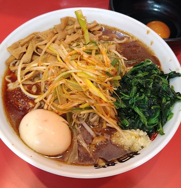 「味噌ラーメン+ピリ辛メンマ､辛ネギ､ほうれん草」@麺屋 桐龍 久喜店の写真