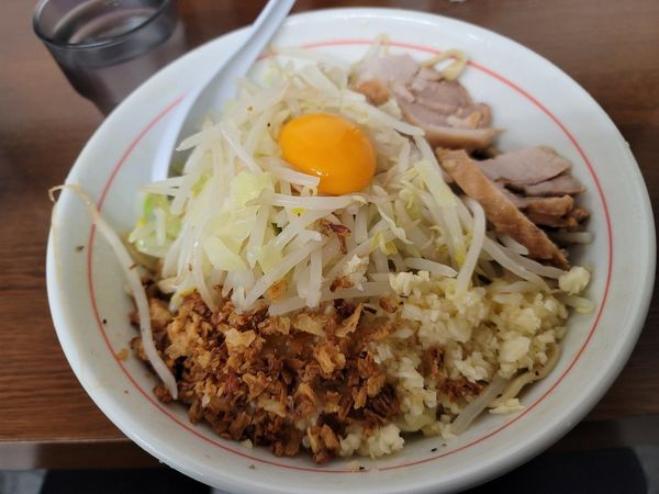 「小 汁なし 麺かため スープ割」@ラーメン二郎 横浜関内店の写真