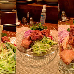 『油淋鶏ひやちゅう+パクチー(¥1000+100)』