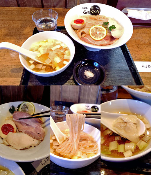 「鰹昆布水つけめん しお+わんたん3個(¥1000+150)」@らぁ麺 GEKKAの写真