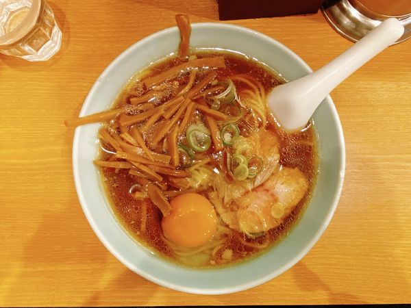 「竹の子そば:950円、生卵:50円」@共楽の写真