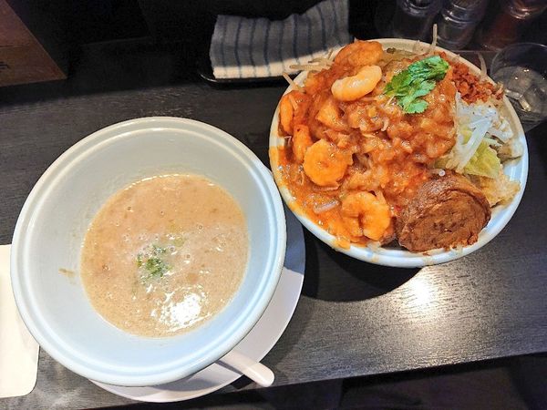 「エビチリ二郎系つけ麺(ヤサイ・アブラ増し)」@らーめん 三極志の写真
