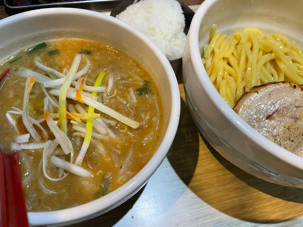 「味噌つけめん／野菜増し（1,050円）＋無料半ライス」@らーめん 蓮の写真