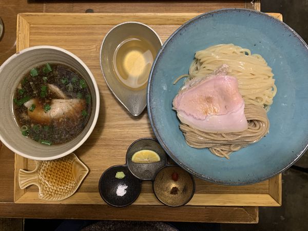 「あいもり木桶醤油つけ麺並」@いかれたNOODLE Fishtonsの写真