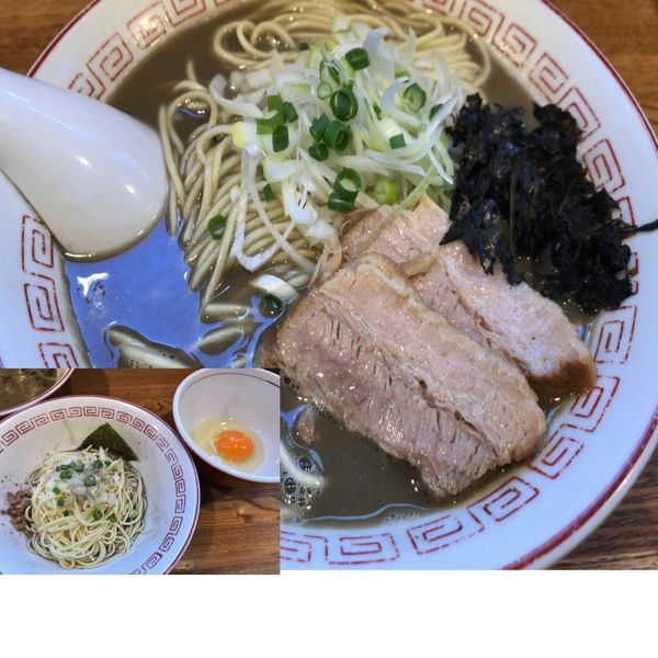 「濃厚煮干そば（混ぜ玉➕生玉子）」@煮干中華そば専門 煮干丸の写真