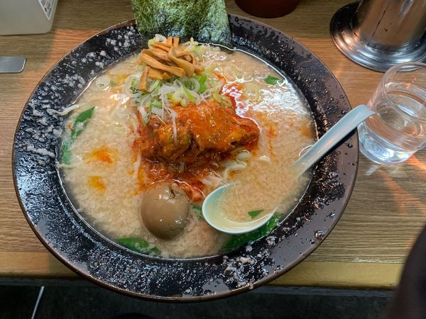 「ミソホルモン900円」@屋台ラーメンとんこつ貴生の写真