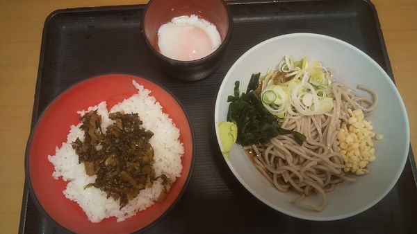 「朝食高菜セット」@名代 富士そば 神田店の写真