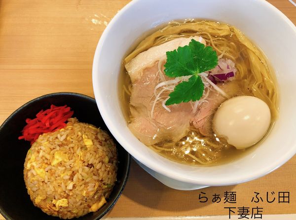 「塩らぁ麺（850円）、味玉（100円）」@らぁ麺 ふじ田 下妻店の写真