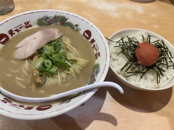 「こってりラーメン　明太子ご飯セット」@天下一品 新宿西口店の写真