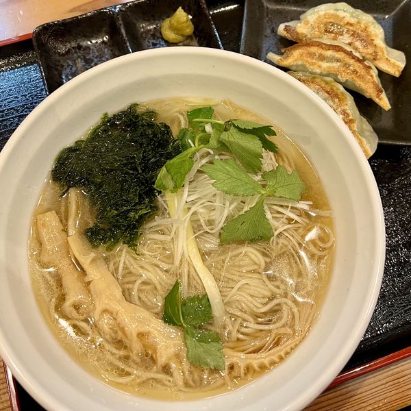 「〆のラーメン しお＋餃子（３ケ）」@麺酒 ゆうの写真