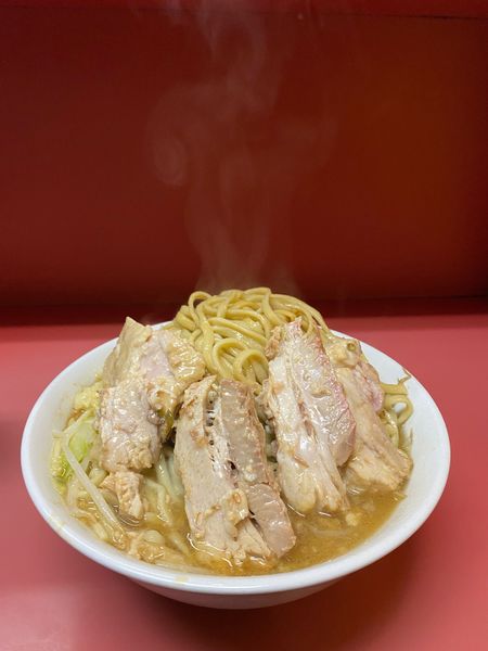 「小ラーメン豚入り（豚４枚）」@ラーメン二郎 ひばりヶ丘駅前店の写真