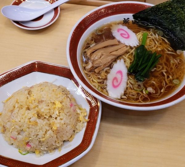 「Aセット(中華そば+半チャーハン)¥1,000」@中華そば 浜田屋 平須店の写真