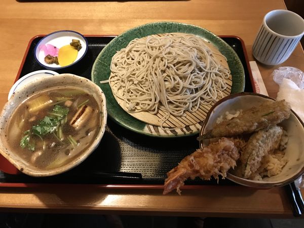 「鴨せいろ天丼セット(Dランチ)」@神栖 砂場の写真
