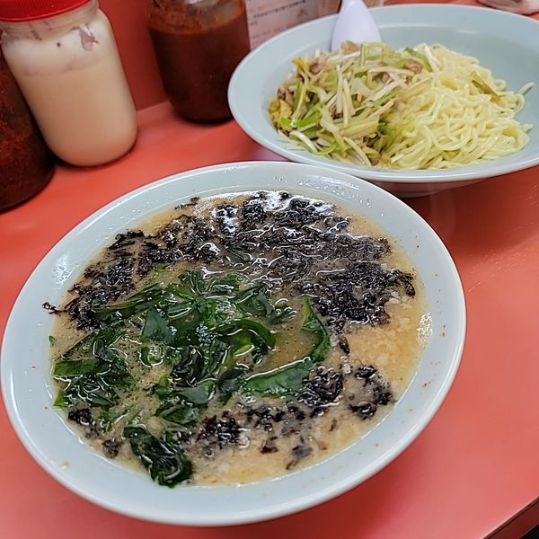 「ネギつけ麺中麺少なめネギ増しバラ海苔」@ラーメン関口の写真
