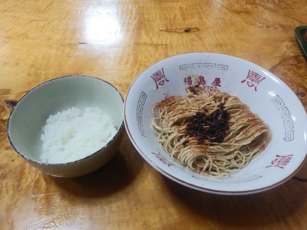 「追い玉　150円　ミニライス　サービス」@福島屋の写真