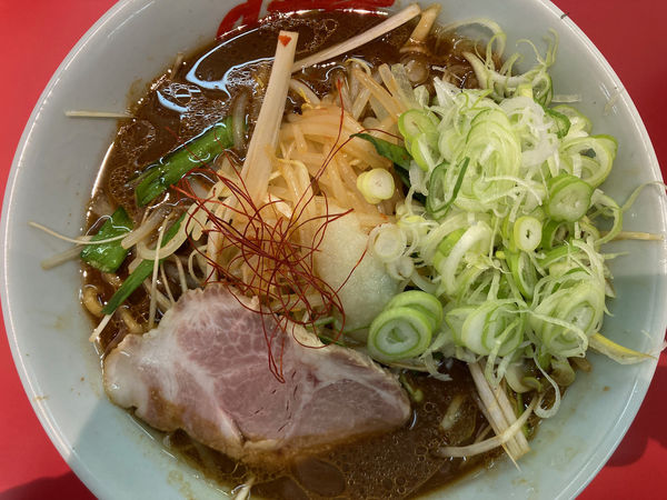 「【限定】熟成味噌もやしラーメン 半ライスセット 1020円」@ラーメン山岡家 日立東金沢店の写真