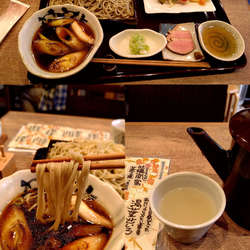 『野菜天つき鴨汁せいろ+大盛(¥1400+200)』