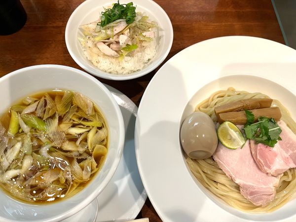 「つけ麺＋味玉＋ランチ鶏塩飯」@麺や維新の写真