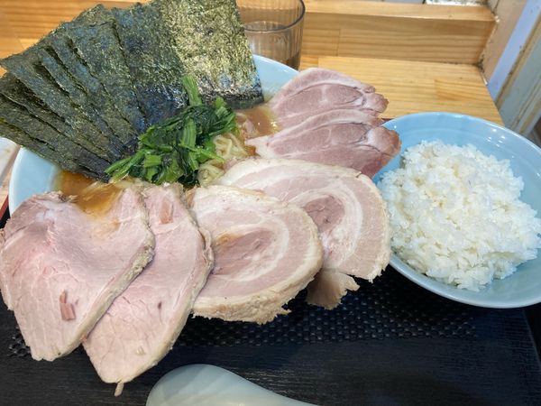 「チャーシューメン中(カタメコイメオオメ)¥1100+のり¥100」@ラーメン見田家の写真