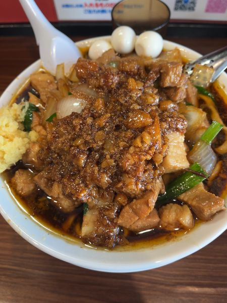 「スタ満そば+具増し+まさお」@元祖スタミナ満点らーめん すず鬼 熊谷うえちゃん店の写真